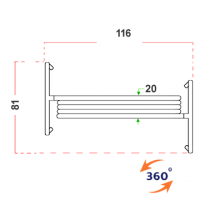 Separè autostabile ALA ROLLER "alveolare" - cm 516x190h (5 elementi)