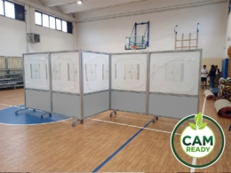 Separè autostabile ALA ROLLER "alveolare-nobilitato" - dimensione cm 316x190h (3 elementi)