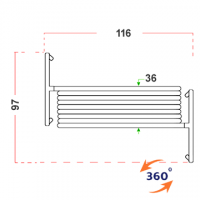 Separè autostabile ALA ROLLER "policarbobonato-nobilitato" - dimensione cm 916x190h (9 elementi)