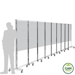 Separè autostabile ALA ROLLER "policarbobonato-nobilitato" - dimensione cm 916x190h (9 elementi)