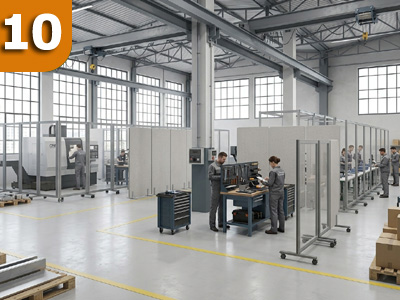 Industria & Ambienti Produttivi-Come separare le postazioni di lavoro in un ambiente industriale?