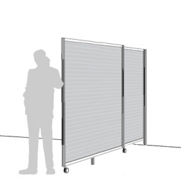 Separè a parete MACRO SLIDE LT "alveolare" - cm 270x200h (2 elementi)