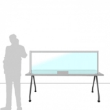 SFO18.06A richiedi preventivo - Schermo parafiato MACRO FRONT OFFICE - cm 180x60h con fessura passacarte cm 30x8h Schermo parafiato MACRO FRONT OFFICE - cm 180x60h con fessura passacarte cm 30x8h - Schermo parafiato MACRO FRONT OFFICE - cm 180x60h con fessura passacarte cm 30x8h