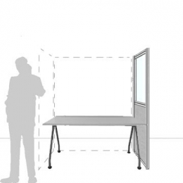 Pannello divisorio MACRO.OFX "finestrato feltro" - cm 80x180h