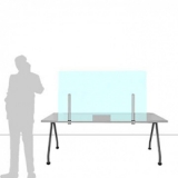 Schermo parafiato ONDESK FRONT OFFICE per front office - cm 135x75h  con morsetti tipo A - Schermo parafiato ONDESK FRONT OFFICE per front office - cm 135x75h  con morsetti tipo A