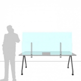 Schermo parafiato ONDESK FRONT OFFICE per front office - cm 155x75h  con morsetti tipo B - Schermo parafiato ONDESK FRONT OFFICE per front office - cm 155x75h  con morsetti tipo B