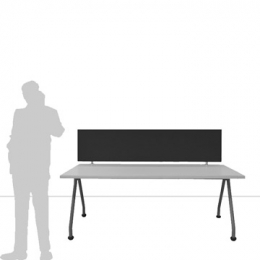 Schermo divisorio fonoassorbente TXT "desk" - con 2 morsetti tipo A - cm 200x40h