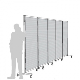 Separè su ruote MACRO ROLLER GRIGLIA - cm 546x216h (5 elementi)