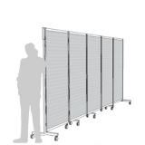 Separè su ruote MACRO ROLLER GRIGLIA - cm 546x216h (5 elementi) - Separè su ruote MACRO ROLLER GRIGLIA - cm 546x216h (5 elementi)