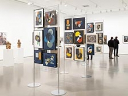 Pannello espositivo EXPO'  "griglia aggiuntiva" con base diritta.MD-EXGD1