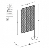 MD-EXG10T1 scheda prodotto - Pannello espositivo EXPO' Pannello espositivo EXPO' "griglia aggiuntiva" con base tonda.MD-EXG10T1 - Pannello espositivo EXPO'