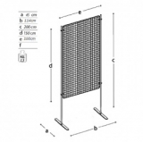 Pannello espositivo EXPO'  "griglia metallica" con basi diritte.MD-EXG10D2 - Pannello espositivo EXPO'  