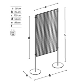 MD-EXGT2 scheda prodotto - Pannello espositivo EXPO' Pannello espositivo EXPO' "griglia metallica" con basi tonde MD-EXGT2 - Pannello espositivo EXPO'