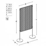 MD-EXG10T2 scheda prodotto - Pannello espositivo EXPO' Pannello espositivo EXPO' "griglia metallica" con basi tonde.MD-EXG10T2 - Pannello espositivo EXPO'