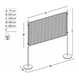 Pannello espositivo EXPO'  "griglia metallica con basi tonde.MD-EXG20T2